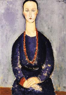 Amedeo Modigliani Woman with Red Necklace